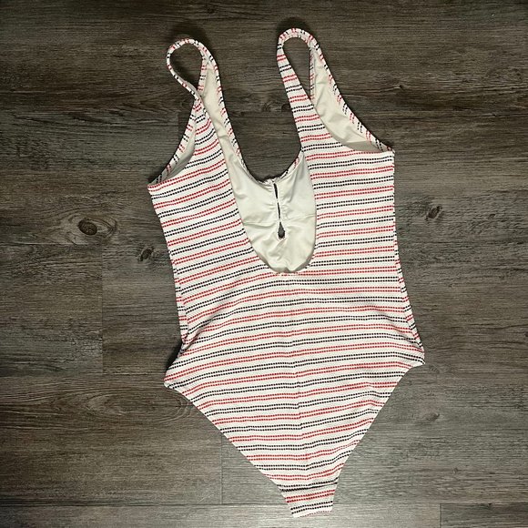 Aerie Buttoned One Piece Swimsuit - Cream and Black - Picture 3 of 6